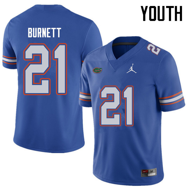 Jordan Brand Youth #21 McArthur Burnett Florida Gators College Football Jerseys Sale-Royal